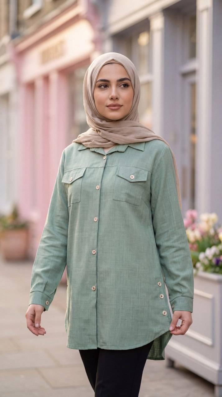 شومیز زنانه جنس شانتون مدل کناردکمه(n)