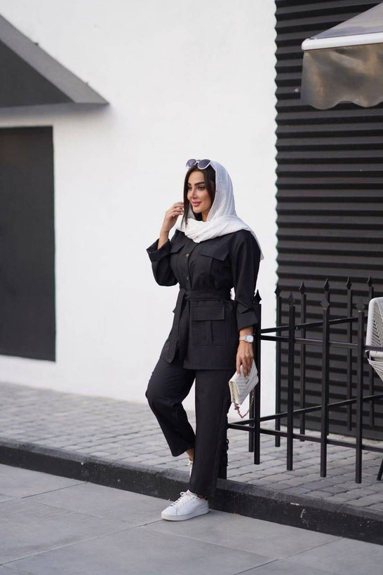 ست کاربردی مانتو شلوار زنانه اسپرت مدل سامیه (e)