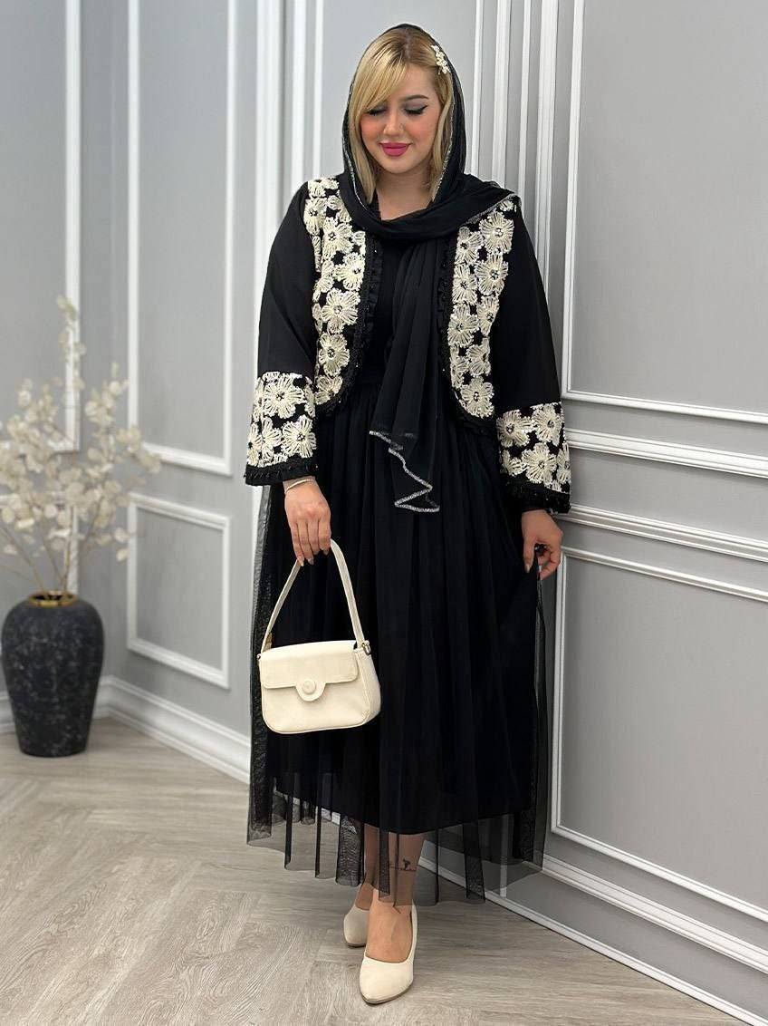 ست سه تیکه کتو دامن و شال زنانه مجلسی  l