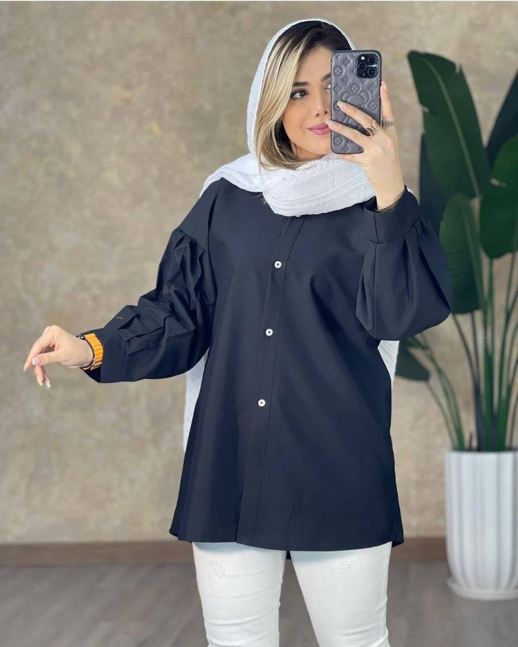 شومیز مشکی زنانه مدل بهار e