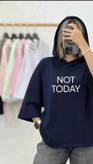 تیشرت لانگ کلاهدار مدل not