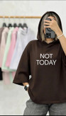 تیشرت لانگ کلاهدار مدل not