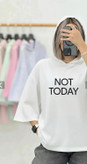 تیشرت لانگ کلاهدار مدل not