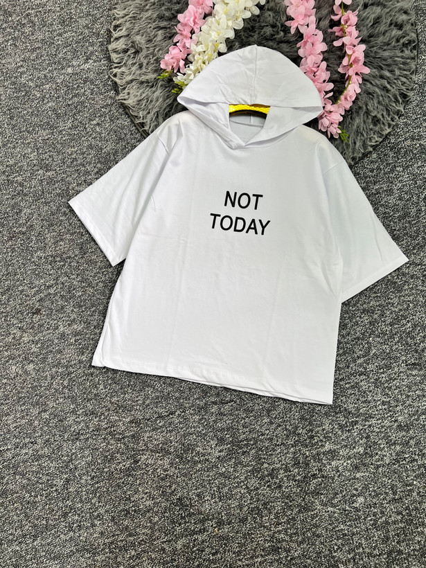 تیشرت لانگ کلاهدار مدل not