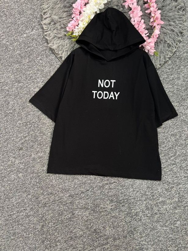 تیشرت لانگ کلاهدار مدل not