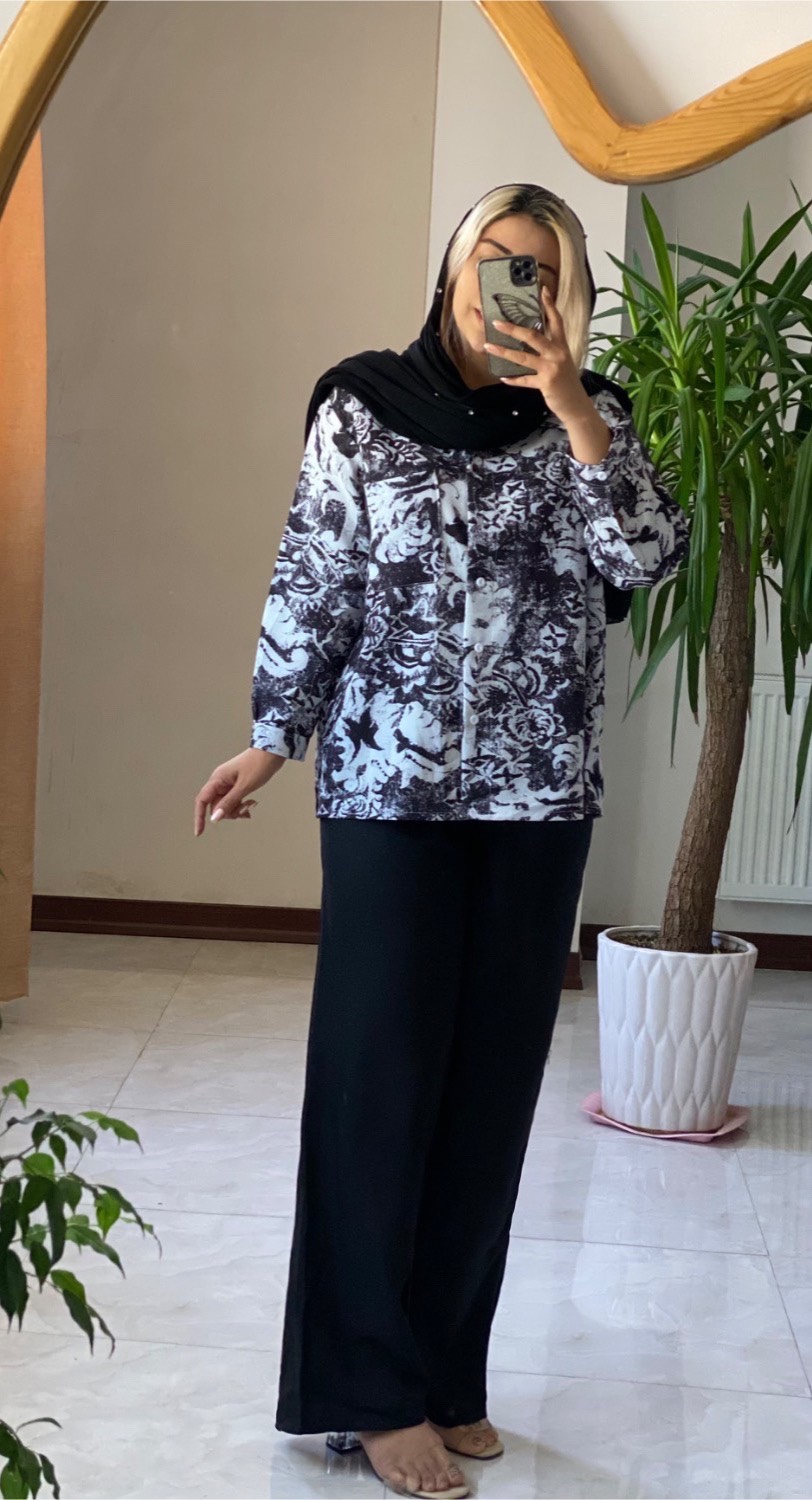 ست شومیز شلوار تابستانه زنانه a