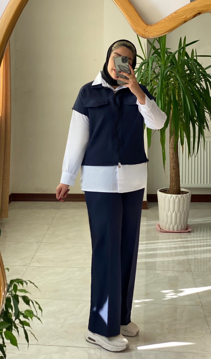 ست سه تیکه کاربردی(شومیز+شلوار +وست)زنانه