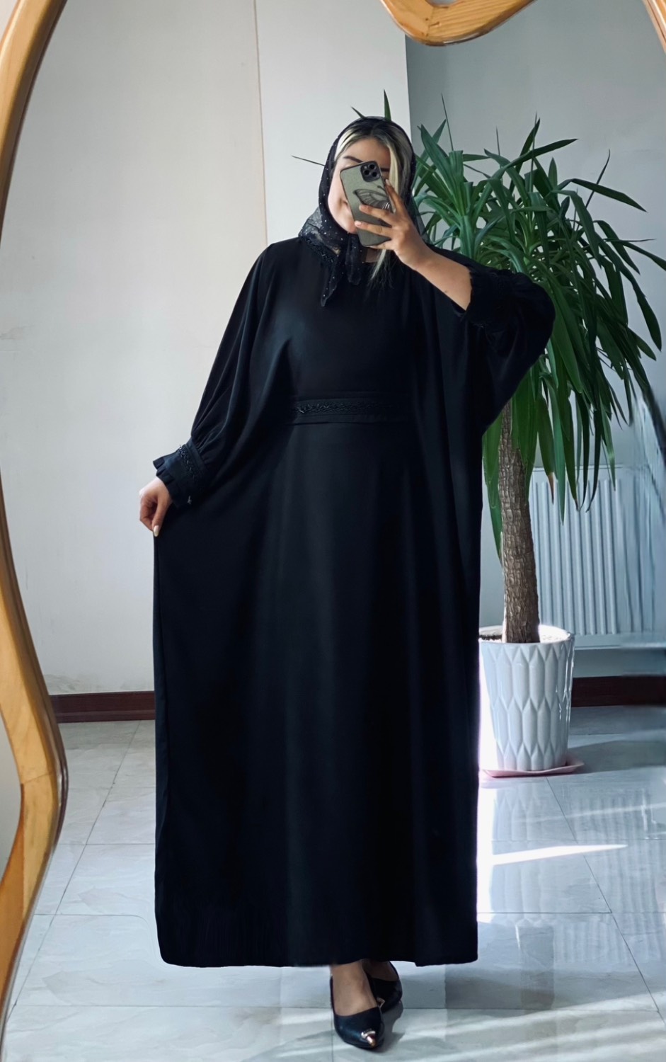 عبا مجلسی زنانه مدل آستین پلیسه