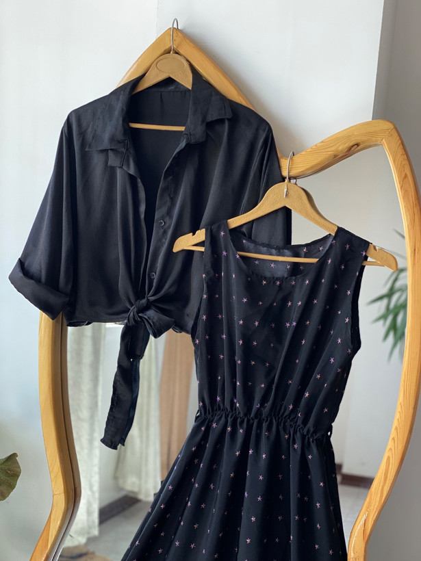 ست دوتیکه سارافون و شومیز گره ای زنانه