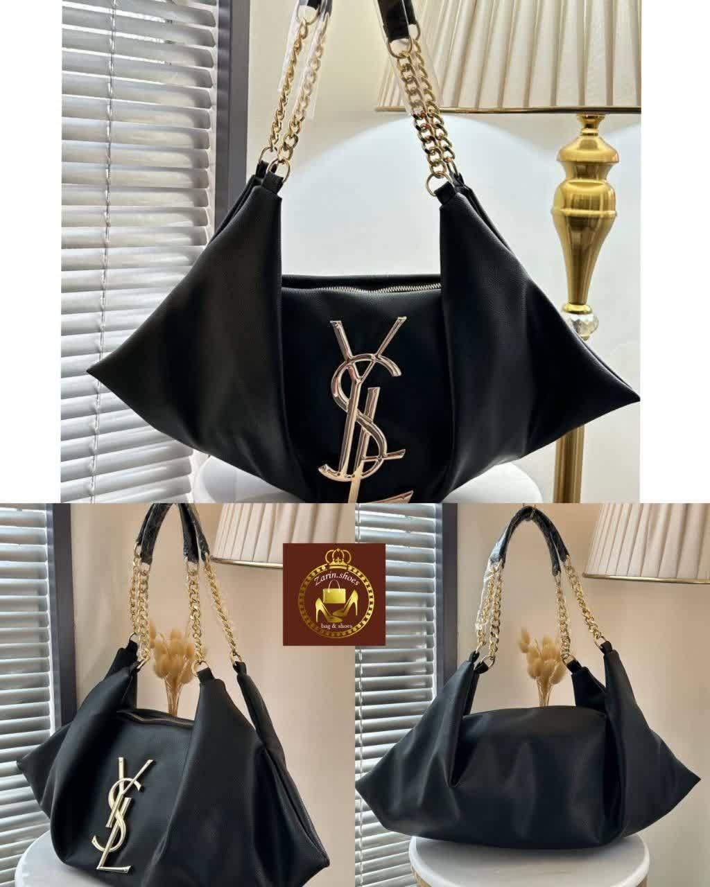 کیف چرم باکیفیت مدل YSL نقره ای