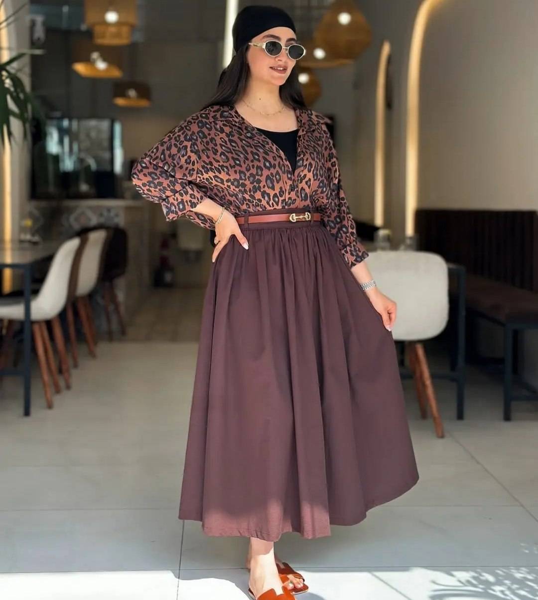 ست سه تیکه زنانه (شومیز+دامن+کمربند)
