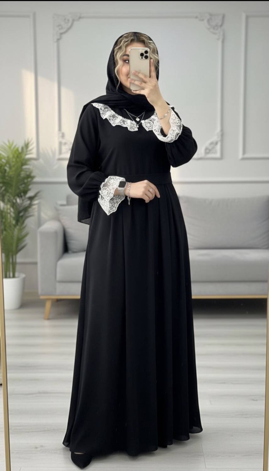 عبا زنانه مدل یقه گیپورr