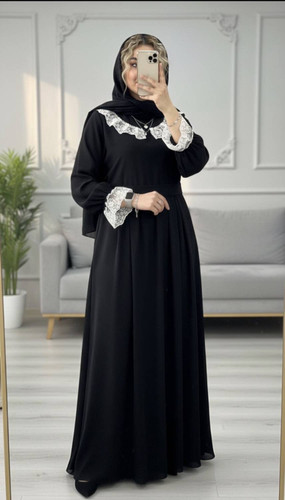 عبا زنانه مدل یقه گیپورr