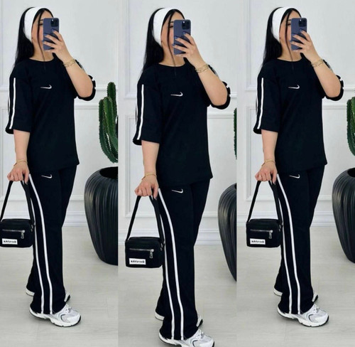 ست تیشرت وشلوار فول کش ورزشی زنانه مدل نایک sn