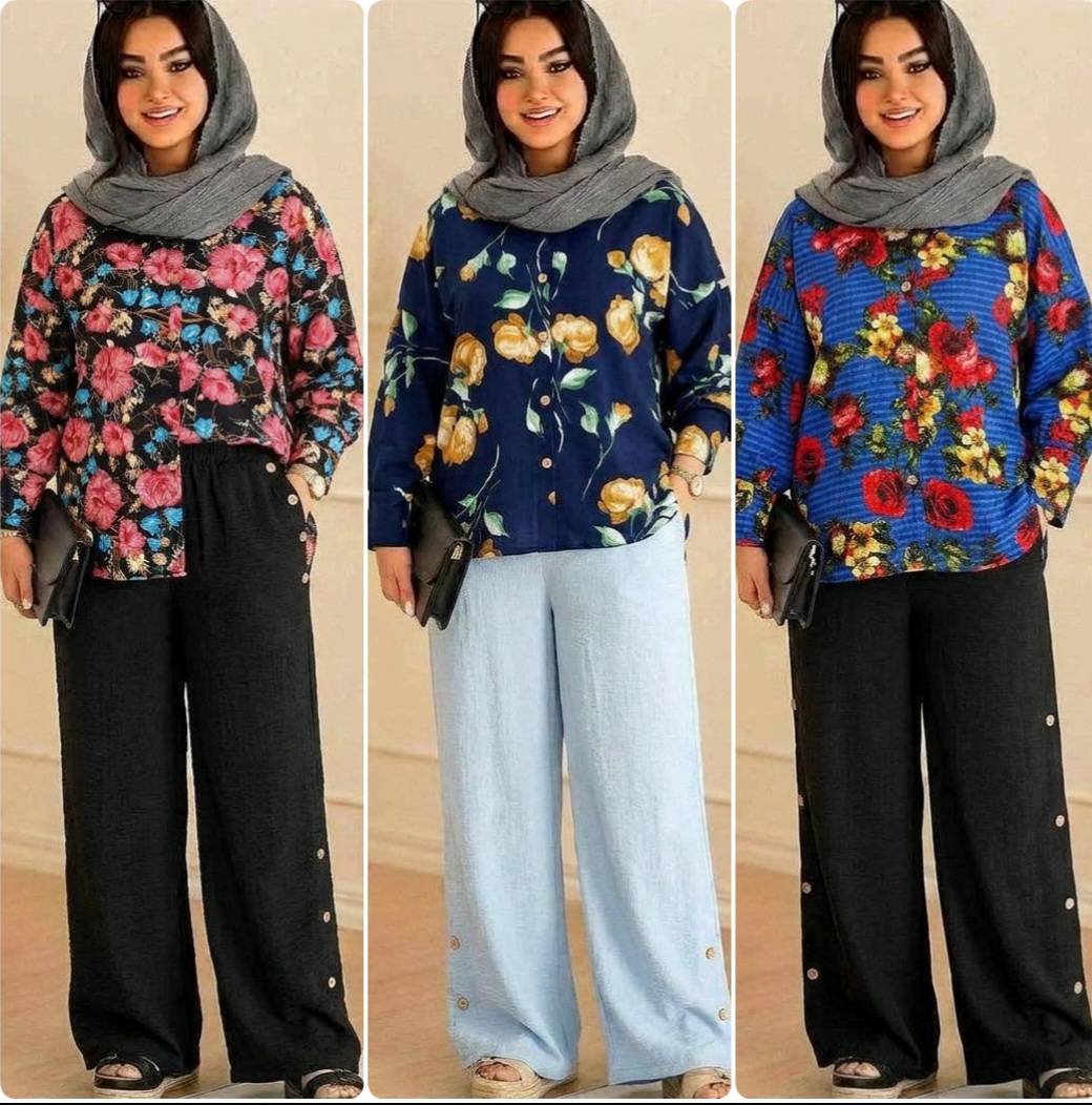 ست شومیز شلوار نخی تابستانه مدل دلماهl
