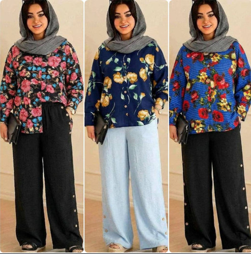 ست شومیز شلوار نخی تابستانه مدل دلماهl