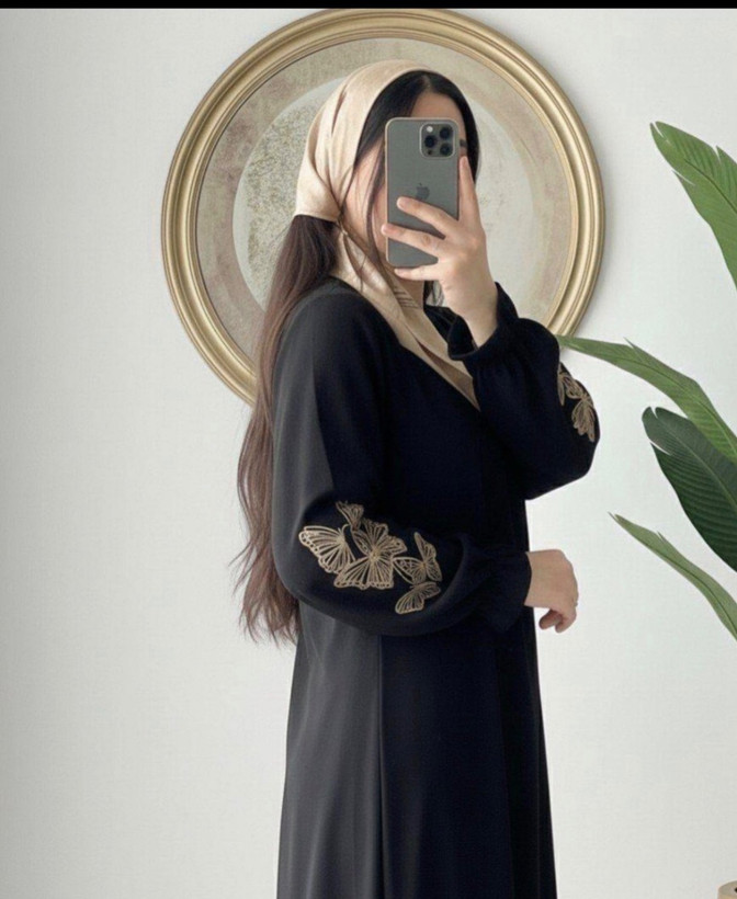 مانتو عبایی بلند زنانه مدل گلدوزی شده