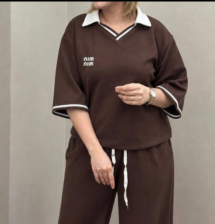 ست تیشرت وشلوار مازراتی زنانه مدل miumiu