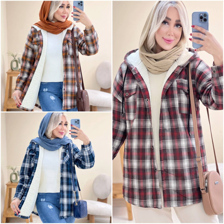 شکت چهارخانه زنانه مدل گلاویز