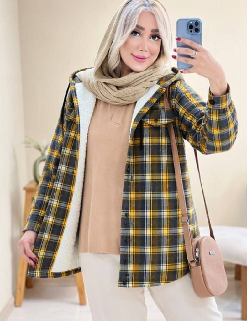 شکت چهارخانه زنانه مدل گلاویز