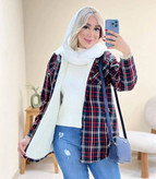شکت چهارخانه زنانه مدل گلاویز