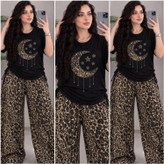 ست راحتی زنانه مدل star moon